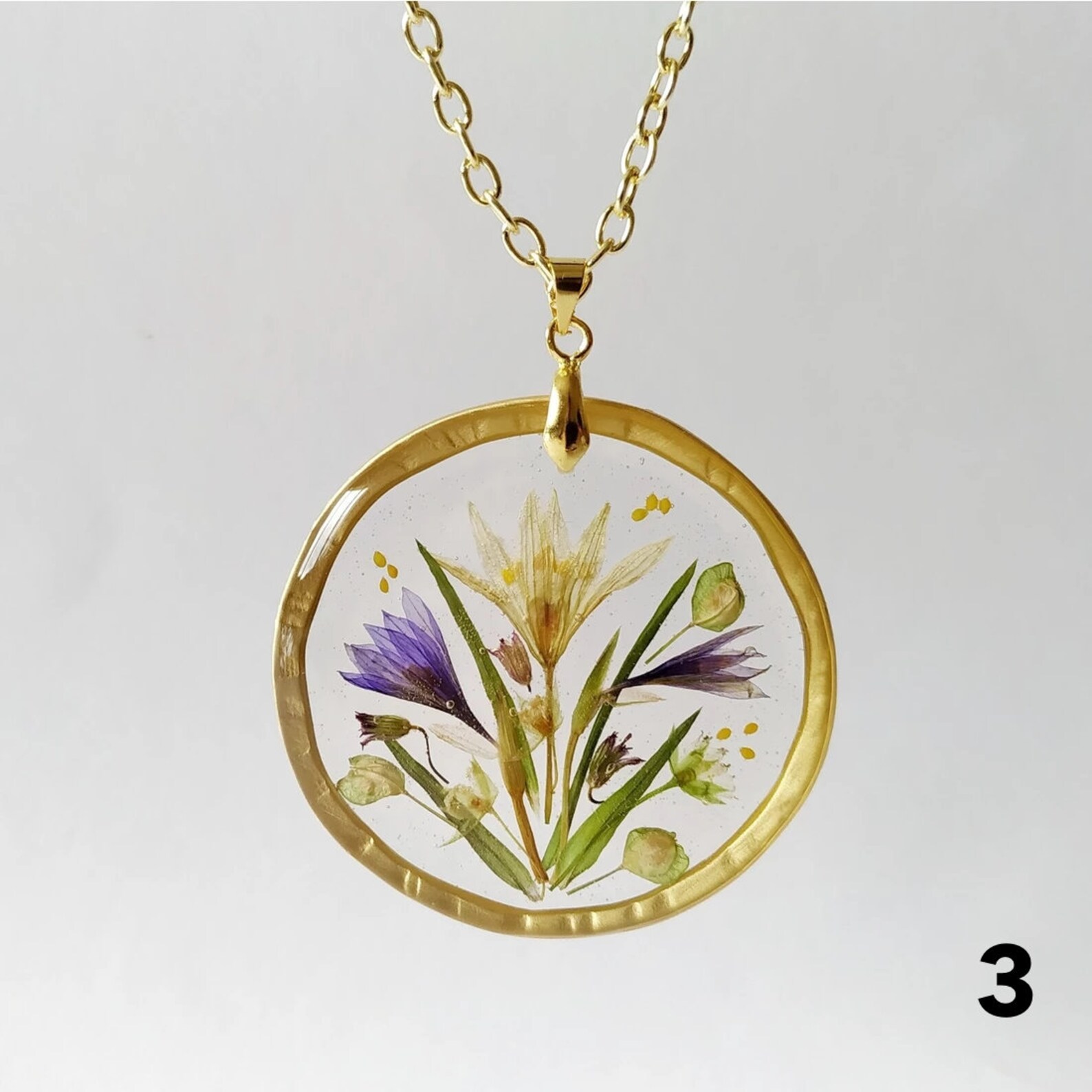 Collar de flores prensadas joyería de flores secas de resina Etsy Collar de flores prensadas joyería de flores secas de resina Etsy