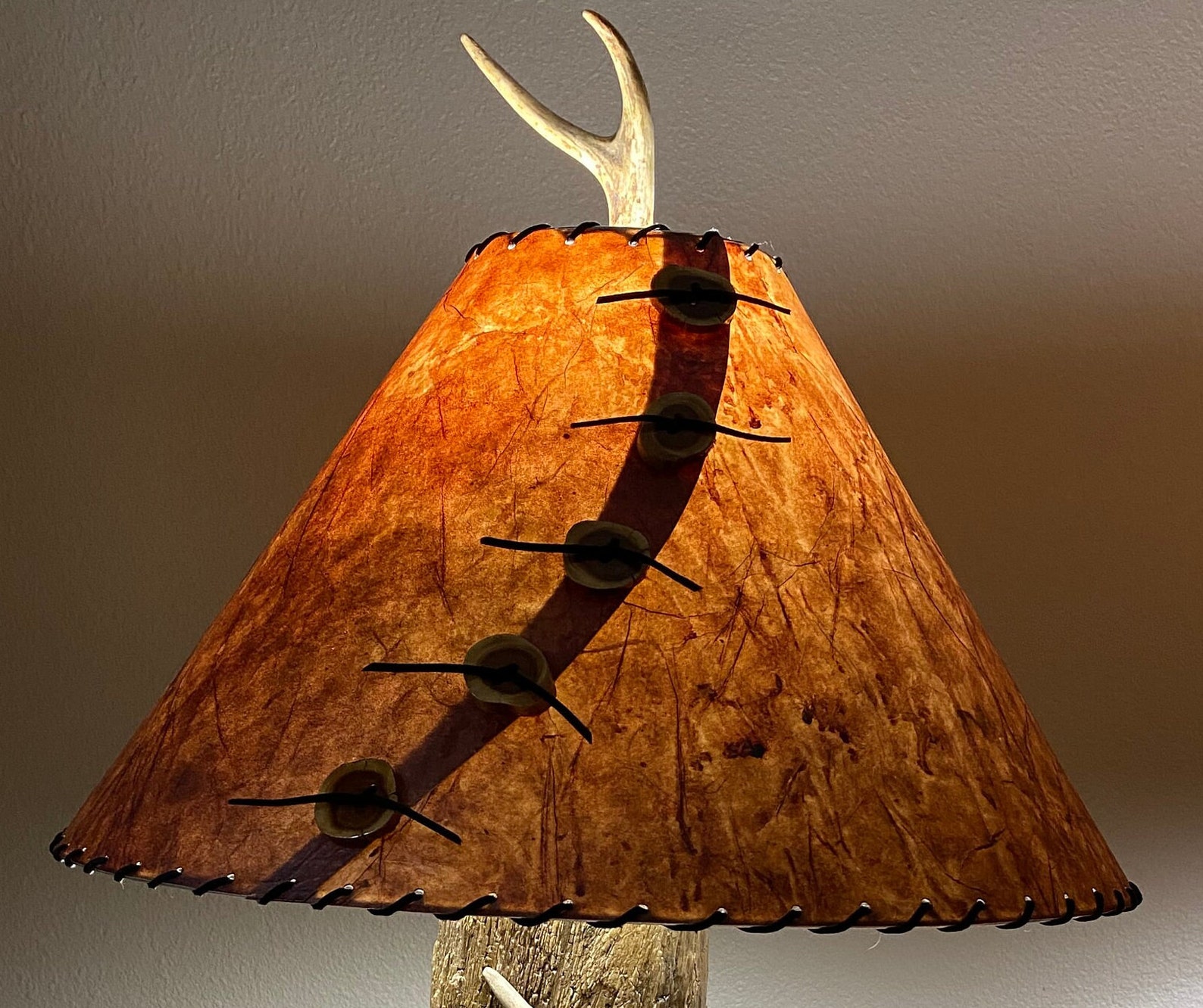 Rustic Cabin Country Home 18 Lampshade Set With Wooden Buttons and ...