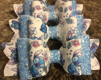 Light Blue Alien/Blue and Green Alien Straw Bow Toppers