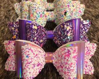 Pink Dream/Grape Glitter/Tutti Fruitti Bow Straw Toppers