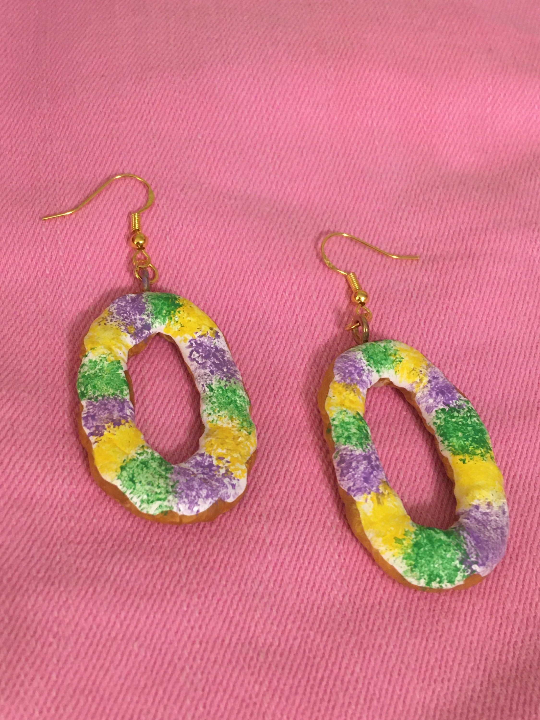 King cake earrings Etsy