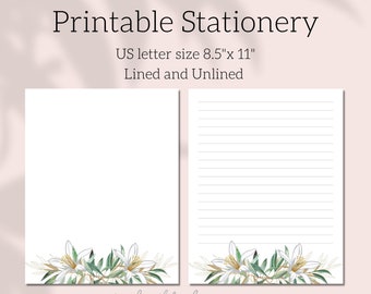 Multi Color Border Lined Stationery 8.5x11 25 - Etsy