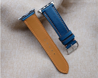 Pulseira de couro Epsom feita à mão para Apple Watch: Séries 1-6 e SE