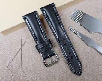 Uhrenarmband Leder 24 mm, 22 mm, 21 mm, 20 mm, 19 mm, 18 mm, 17 mm, 16 mm, 14 mm, 12 mm, Buttero Watch Strap