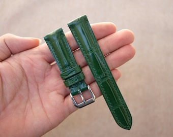 Green Alligator Vietnam Leather watch strap 24mm,22mm,21mm,20mm,19mm,18mm,16mm,14mm