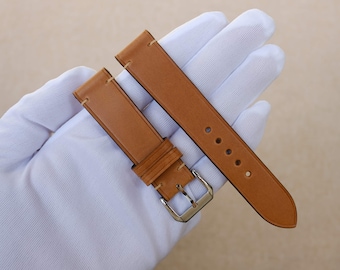 Buttero Tan Brown Leather watch strap 24mm, 22mm, 21mm, 20mm, 19mm, 18mm, 17mm, 16mm, 14mm, 12mm