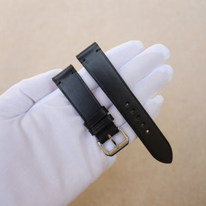 ブッテーロ ブラック レザー ウォッチストラップ 24 mm、22 mm、21 mm、20 mm、19 mm、18 mm、17 mm、16 mm、14 mm、12 mm
