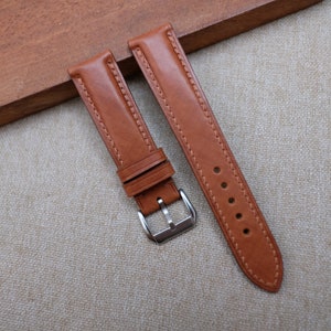 Brown Watch Strap | Custom watch band 24mm, 22mm, 21mm, 20mm, 19mm, 18mm, 17mm, 16mm, Brown mozart leather watch strap, Handmade watch strap