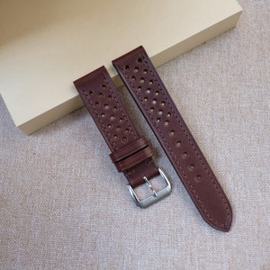 Racing rally dark brown leather watch strap 17mm 18mm 19mm 20mm 21mm 22mm 23mm 24mm 26mm
