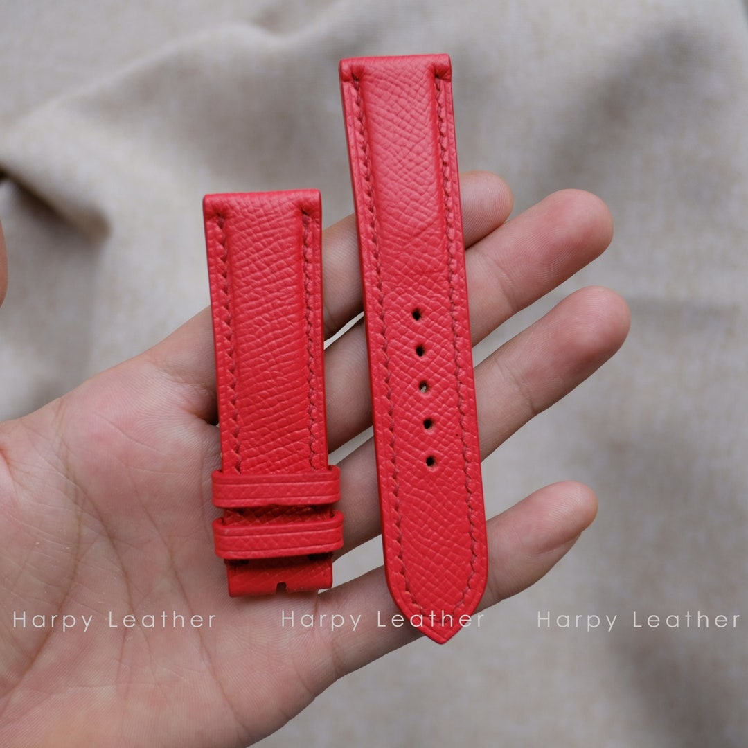 Red Watch Strap & Band Handmade Leather Watch Straps 14mm 16mm 18mm