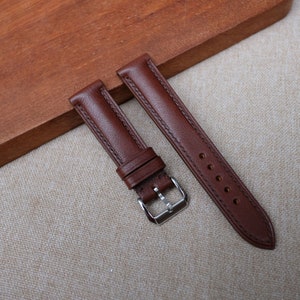Brown vachetta Leather watch strap 24mm, 22mm, 21mm, 20mm, 19mm, 18mm, 17mm, 16mm watch strap