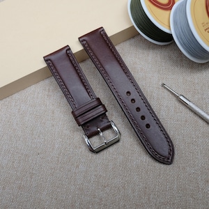 Buttero Dark Brown Leather watch strap 24mm, 22mm, 21mm, 20mm, 19mm, 18mm, 16mm, 14mm