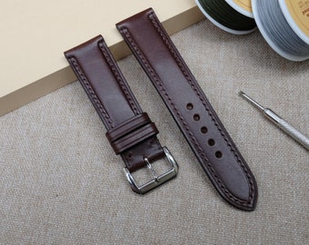 Buttero Dark Brown Leather watch strap 24mm, 22mm, 21mm, 20mm, 19mm, 18mm, 16mm, 14mm