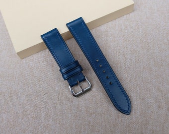 Blau Butter Lederarmband : schmales handgefertigtes Band