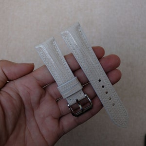 Correa de reloj de piel de lagarto color blanco cremoso 24 mm, 22 mm, 21 mm, 20 mm, 19 mm, 18 mm, 16 mm, 14 mm, 12 mm, correa de reloj personalizada