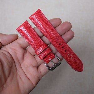 Lizard red Leather watch strap 24mm,22mm,21mm,20mm,19mm,18mm,16mm,14mm,12mm, custom watch strap
