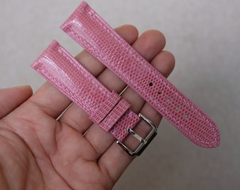 Lizard pink Leather watch strap 24mm,22mm,21mm,20mm,19mm,18mm,16mm,14mm,12mm, custom watch strap