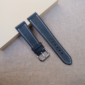 Babele navy blue slim watch strap 24mm 23mm 22mm 21mm 20mm 19mm 18mm 17mm 16mm 14mm , Thin watch band