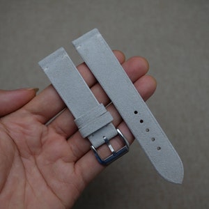 Beige Suede leather watch strap, handmade watch strap & band, Slim watch strap 24mm 23mm 22mm 21mm 20mm 19mm 18mm 16mm, Custom watch strap.