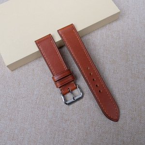 Brown Buttero Slim Leather Watch Strap 24mm, 22mm, 21mm, 20mm, 19mm, 18mm, 17mm, 16mm, 14mm, 12mm