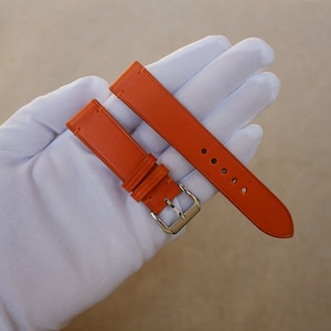 Buttero Orange Leather watch strap 24mm, 22mm, 21mm, 20mm, 19mm, 18mm, 17mm, 16mm, 14mm, 12mm