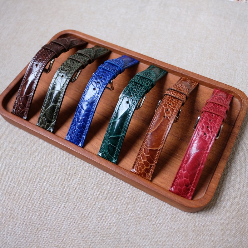 Ostrich light brown watch strap & band handmade leather watch straps 24mm 22mm 21mm 20mm 19mm 18mm 17mm 16mm 14mm zdjęcie 6