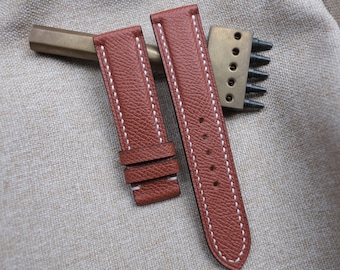 Handmade Epsom Leather Watch Strap: Durable Calfskin Band