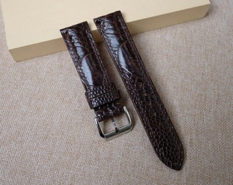 Ostrich dark brown watch strap & band - handmade  leather watch straps 24mm 22mm 21mm 20mm 19mm 18mm 17mm 16mm 14mm