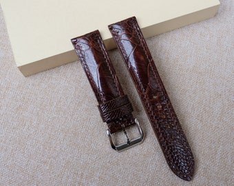 Ostrich brown watch strap & band - handmade  leather watch straps 24mm 22mm 21mm 20mm 19mm 18mm 17mm 16mm 14mm