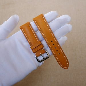 Pueblo Yellow Leather watch strap 24mm, 22mm, 21mm, 20mm, 19mm, 18mm, 17mm, 16mm, 14mm, 12mm
