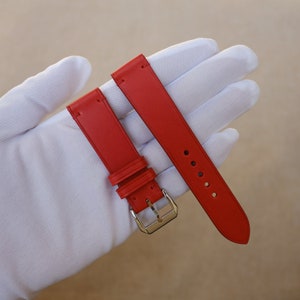 Buttero Red Leather watch strap 24mm, 22mm, 21mm, 20mm, 19mm, 18mm, 17mm, 16mm, 14mm, 12mm