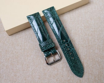 Ostrich green watch strap & band - handmade  leather watch straps 24mm 22mm 21mm 20mm 19mm 18mm 17mm 16mm 14mm