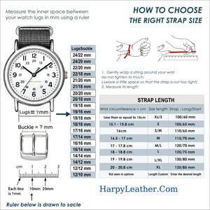 K&ouml;nnte beinhalten: Eine Anleitung zur Auswahl der richtigen Armbandgr&ouml;&szlig;e. Die Anleitung enth&auml;lt ein Diagramm, das zeigt, wie Sie Ihren Handgelenkumfang messen, und eine Tabelle mit Armbandl&auml;ngenoptionen in Millimetern. Die Tabelle enth&auml;lt Armbandl&auml;ngen f&uuml;r verschiedene Handgelenksgr&ouml;&szlig;en, von weniger als 15 cm bis &uuml;ber 20 cm.