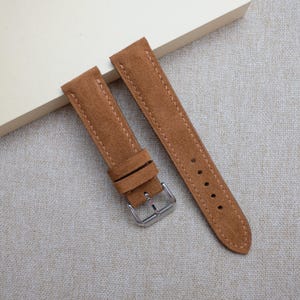Brown Suede watch strap, handmade watch strap & band, brown leather watch strap 24mm 23mm 22mm 21mm 20mm 19mm 18mm 16mm Custom watch strap