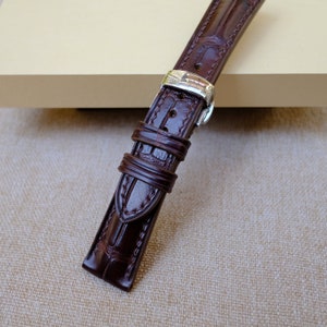 Brown Alligator Vietnam Leather watch strap 24mm,22mm,21mm,20mm,19mm,18mm,16mm,14mm
