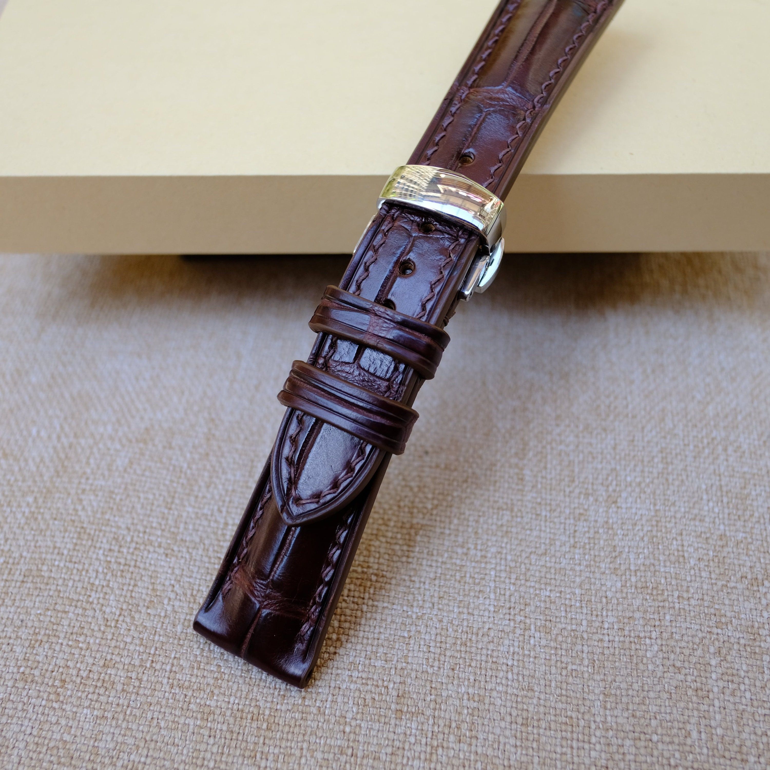 Brown Alligator Vietnam Leather Watch Strap Etsy