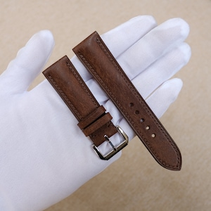 Correa de reloj Pueblo marrón oscuro de 24 mm, 22 mm, 21 mm, 20 mm, 19 mm, 18 mm, 17 mm, 16 mm, 14 mm, 12 mm