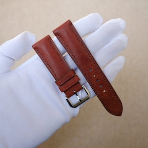 Pueblo Burgundy Leather watch strap 24mm, 22mm, 21mm, 20mm, 19mm, 18mm, 17mm, 16mm, 14mm, 12mm