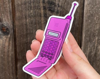 Y2K "1-800-Loser" Cell Flip Phone Vinyl Sticker (Pink)