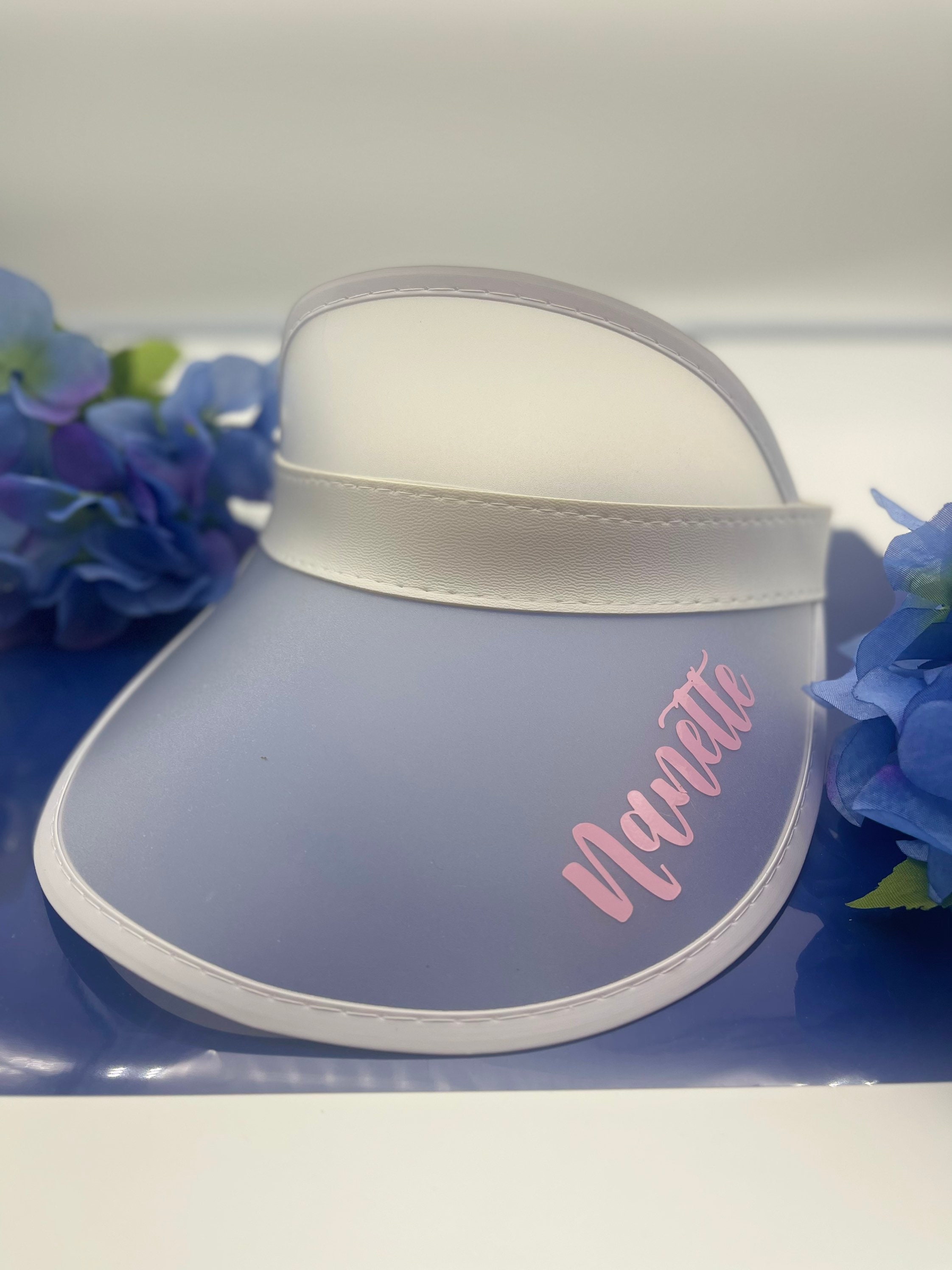 Personalized frosted white sun visor beach wear summer Etsy