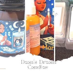 Money Dream Candle| Soy Wax | Scented Candle |Manifesting peace Candle | Amber Glass&Tin Candle |Hand Poured | Choose Your Dream Candle| 8oz