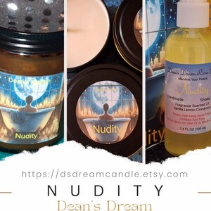 Nudity Dream Candle| Soy Wax | Scented Candle |Manifesting peace Candle | Amber Glass&Tin Candle |Hand Poured | Choose Your Dream Candle 8oz