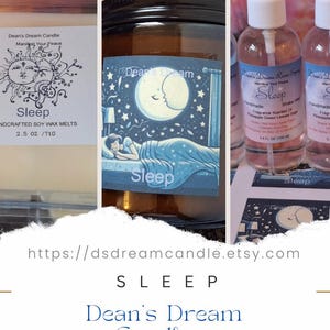 Sleep Dream Candle| Soy Wax | Scented Candle |Manifesting peace Candle | Amber Glass&Tin Candle |Hand Poured | Choose Your Dream Candle| 8oz