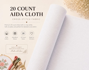 20 Count Aida Cloth Cross Stitch Fabric Fine Weave Needlework Cloth for Detailed Projects
