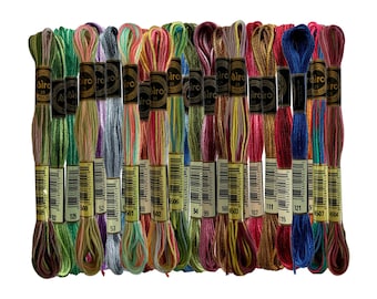 Color Variations Embroidery Floss Pack Variegated Cross Stitch Threads, 8.7 Yard