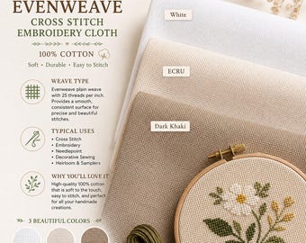 25 Count Evenweave Cross Stitch Fabric