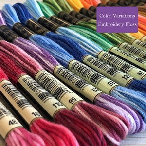 Magical Color Variegated Cross Stitch Thread - Delft Blue, 8.7 Yards Per Skein, Pack Of 12