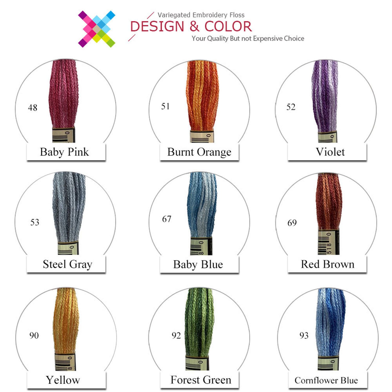 Color Variations Embroidery Floss Pack Variegated Cross Stitch Etsy