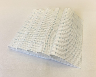 6 Count Aida Cloth: 11.8" Pre-Cut Cross Stitch Fabric with Washable Grid - 5pc Set