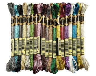 Light Effect Metallic Floss Cross Stitch Thread, 12-Strand, 8.7 Yards